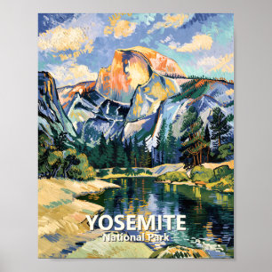 Poster Vintage Yosemite Half Dome Vibrante Van Gogh Perso