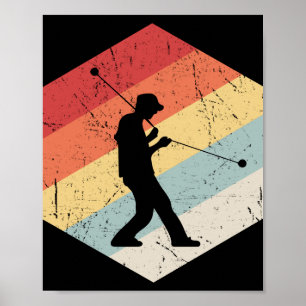 Poster Vintage Yoyo Player Colorida Retro