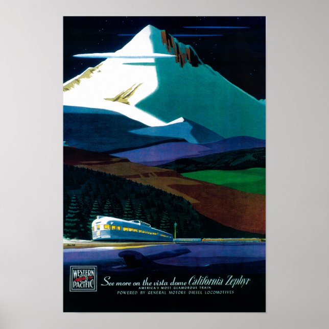 Poster vintage Zephyr da Califórnia no Pacífico Oc (Frente)
