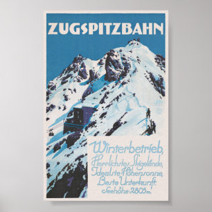 Poster vintage Zugspitzbahn 1927