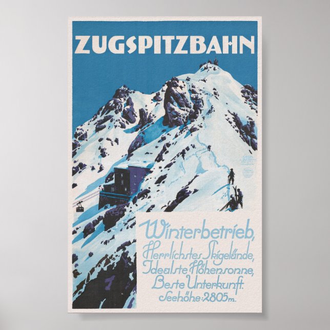 Poster vintage Zugspitzbahn 1927 (Frente)