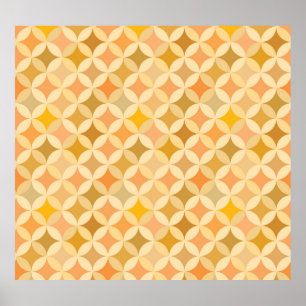 Poster Vintagem colorida: padrão abstrato.