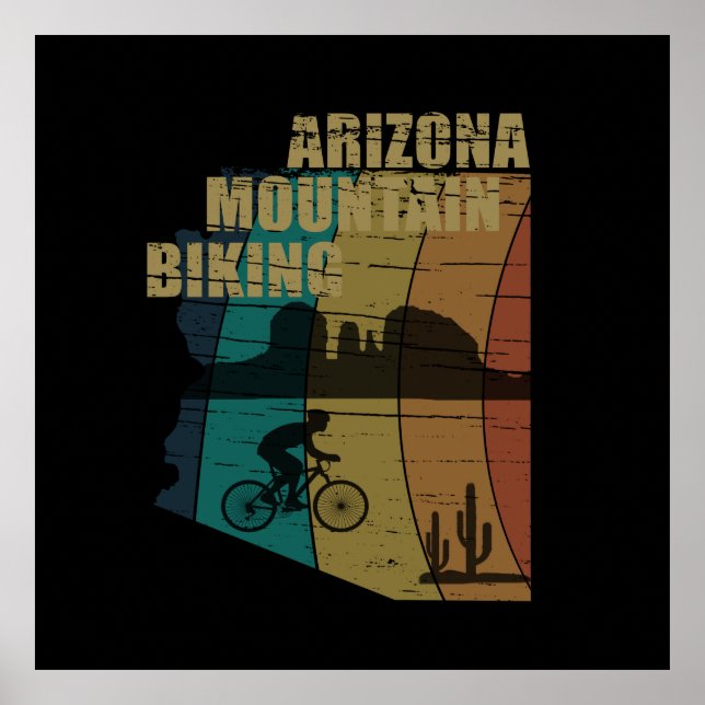 Poster Vintagem de bicicleta de montanha da arizona (Frente)