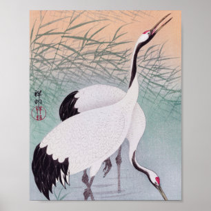 Poster Vintagem de duas gruas