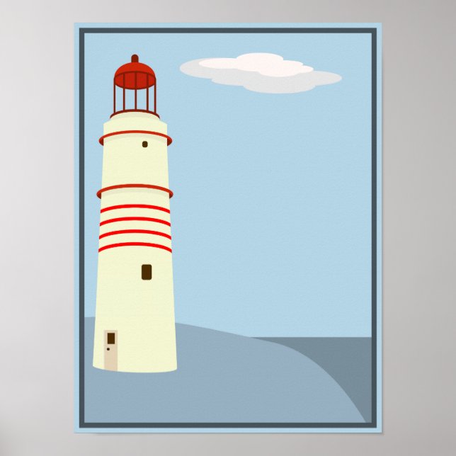 Póster Vintagem de farol (Frente)