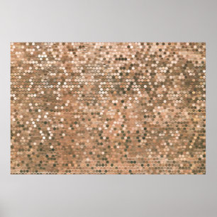 Poster Vintagem de mosaico abstrato brilhante com brilho