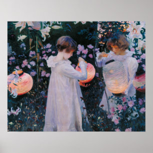 Póster Vintagem de pintura de iluminação Lanterna