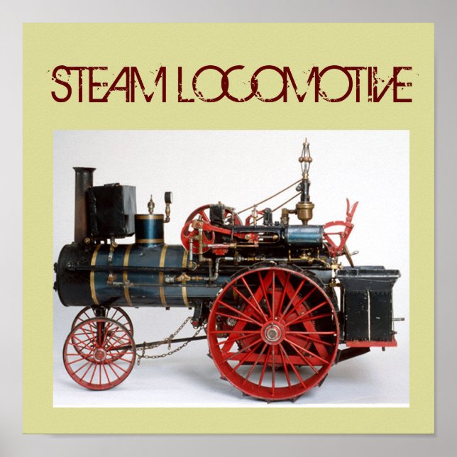 POSTER VINTAGEM DE VAPOR LOCOMOTIVO (Frente)