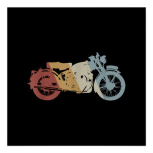 Póster Vintagem do Estilo de Retro de Motocicleta