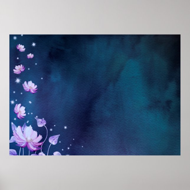 Poster Vintagem do papel floral (Frente)