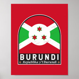 Poster Vintagem em Desvio do Sinalizador Burundi