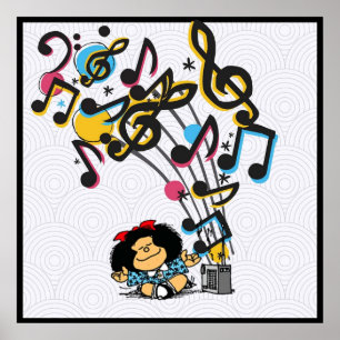 Poster Vintagem musical de Mafalda