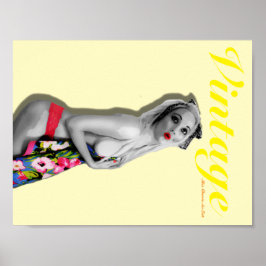 Póster Vintagem Nostálgica Da Pinup Girl