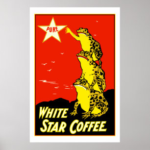 Póster Vintagem retrógrada de alta qualidade White Star C