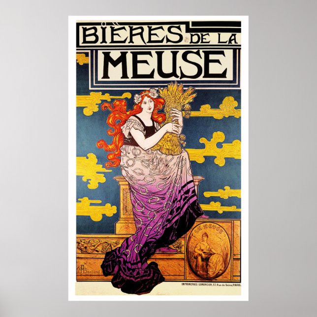 Poster Vintager Poster: - Bieres de la Meuse (Frente)