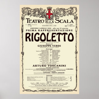 Poster VintageStyle La Scala Rigoletto Opera
