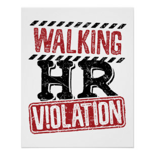 Póster Violação de RH Andando Pesadelos de Recursos Human