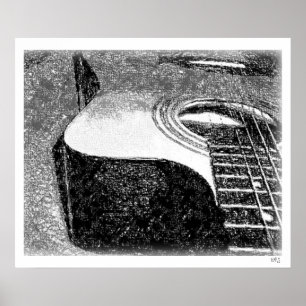 Poster Violão acústico (desenho)