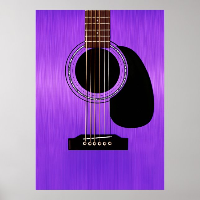 Póster Violão Acústico Roxo (Frente)