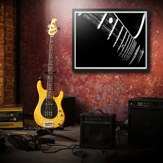 Poster Violão acústico (versão B&W) (Criador carregado)