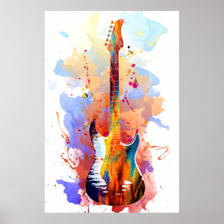 Poster Violão colorido