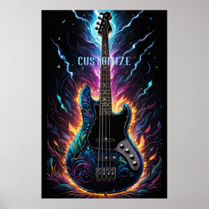 Poster Violão de Bass Elétrico Fantasy Bassed
