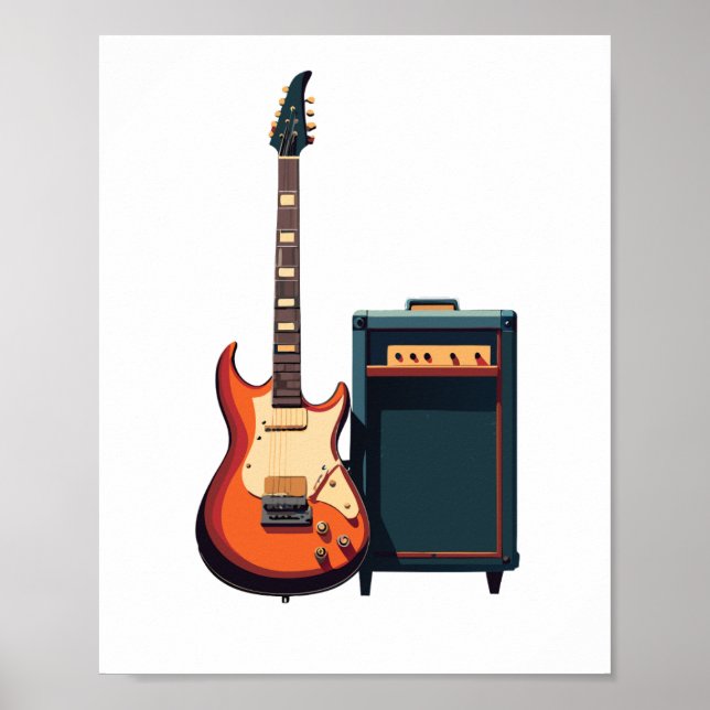 Poster Violão e amplificador elétricos melody (Frente)