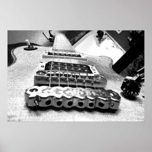 Póster Violão elétrico branco (Frente)