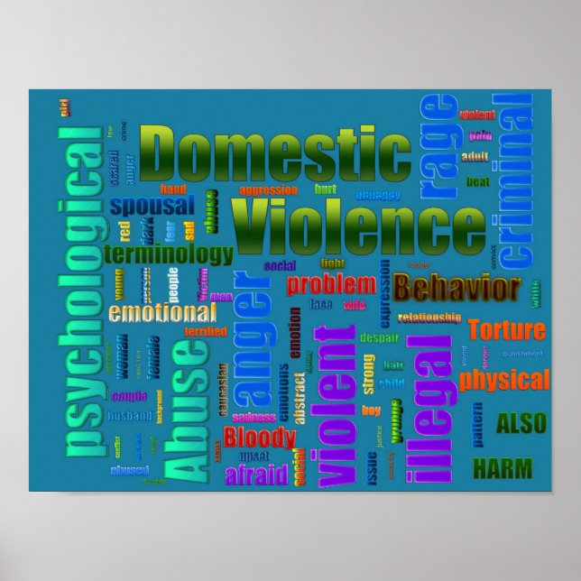 Póster Violência Doméstica Abuso Texto Relacionado (Frente)