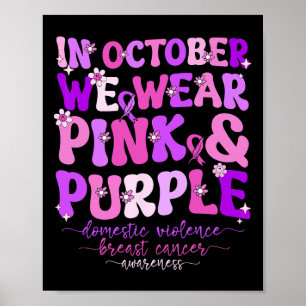 Poster Violência Doméstica De Groovy E Cancer De Mama Awa