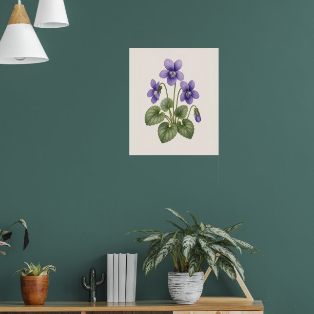 Poster Violet Botânica, Flor do Mês de Nascimento de Feve (Sala de Estar 1)