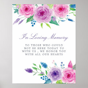 Poster Violet Mix Watercolor - Sinal de Memorial Floral d