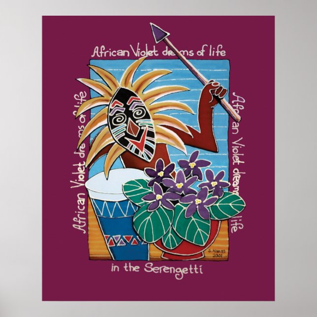 Poster Violeta africana em Serengetti (Frente)