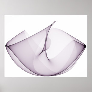 Póster Violeta das curvas de seno três da arte Op