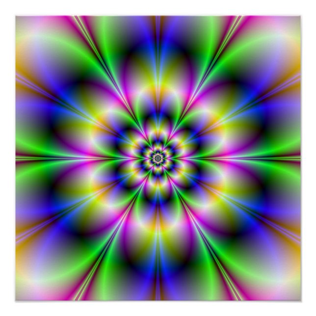 Póster Violeta Verde e Poster Perfeito Zazzle Azul (Frente)