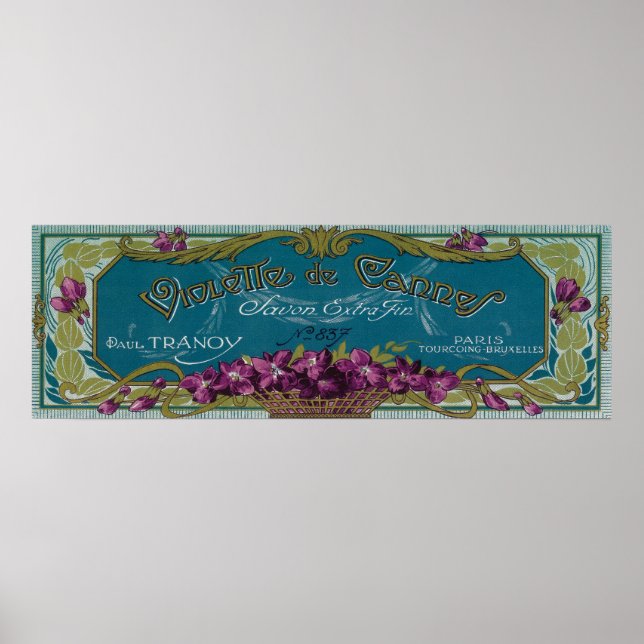 Poster Violette De Cannes Soap LabelParis, França (Frente)