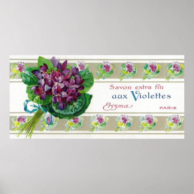 Poster Violettes Soap LabelParis, França (Frente)