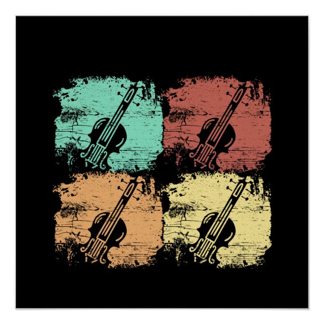 Póster Violin Retro (Frente)