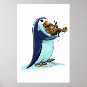 Poster violinista do pinguim