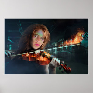 Póster Violino contra fogo