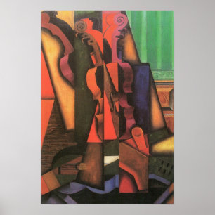 Póster Violino e guitarra por Juan Gris, arte do Cubism