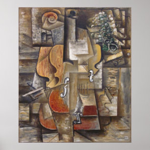 Poster Violino e Uvas por Picasso (1912)