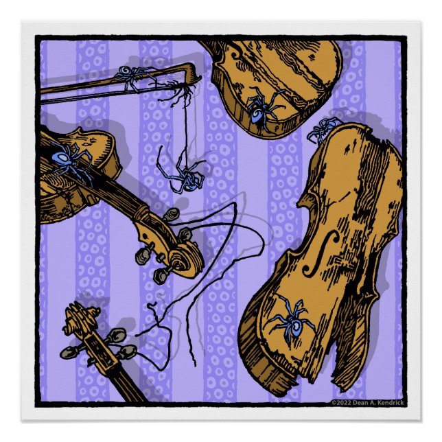 Póster Violinos e aranhas - Surreal Pop Gótico (Frente)