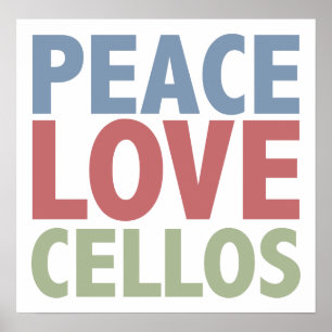 Poster Violoncelos do amor da paz