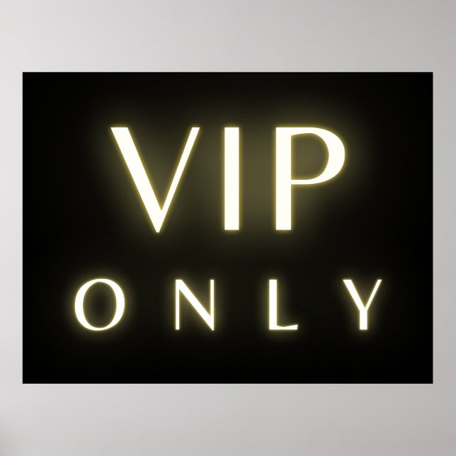Poster Vip only neon glowing luxe text design (Frente)