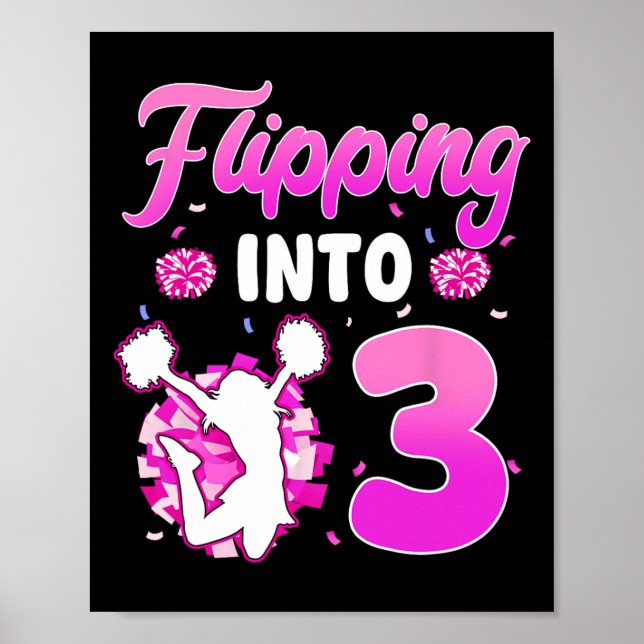 Poster Virando Em 3 Líder de Torcida Menina de 3 Anos de  (Frente)