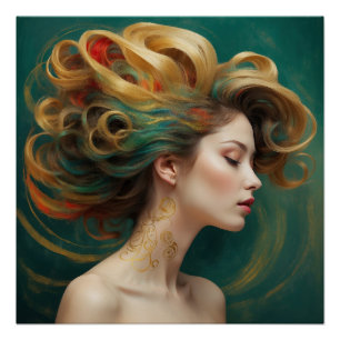 Póster "Virelle" - Opulência nas ondas Emerald