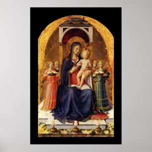 PÓSTER VIRGEM COM CRIANÇA E ANJOS