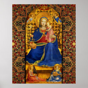 Poster VIRGEM COM CRIANÇAS E ANJOS por Fra Angélico