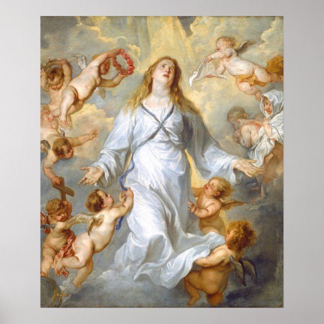 Poster Virgem como Intercessora - Anthony van Dyck Arte F (Frente)